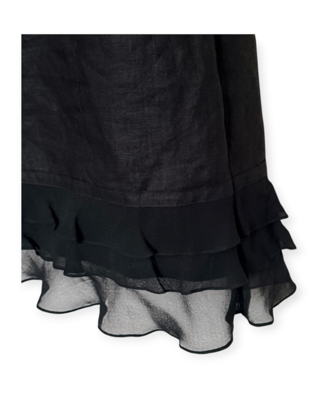 Loranzo Collection Made in Italy Linen Ruffle Skirt Size 42 - Picture 3 of 6